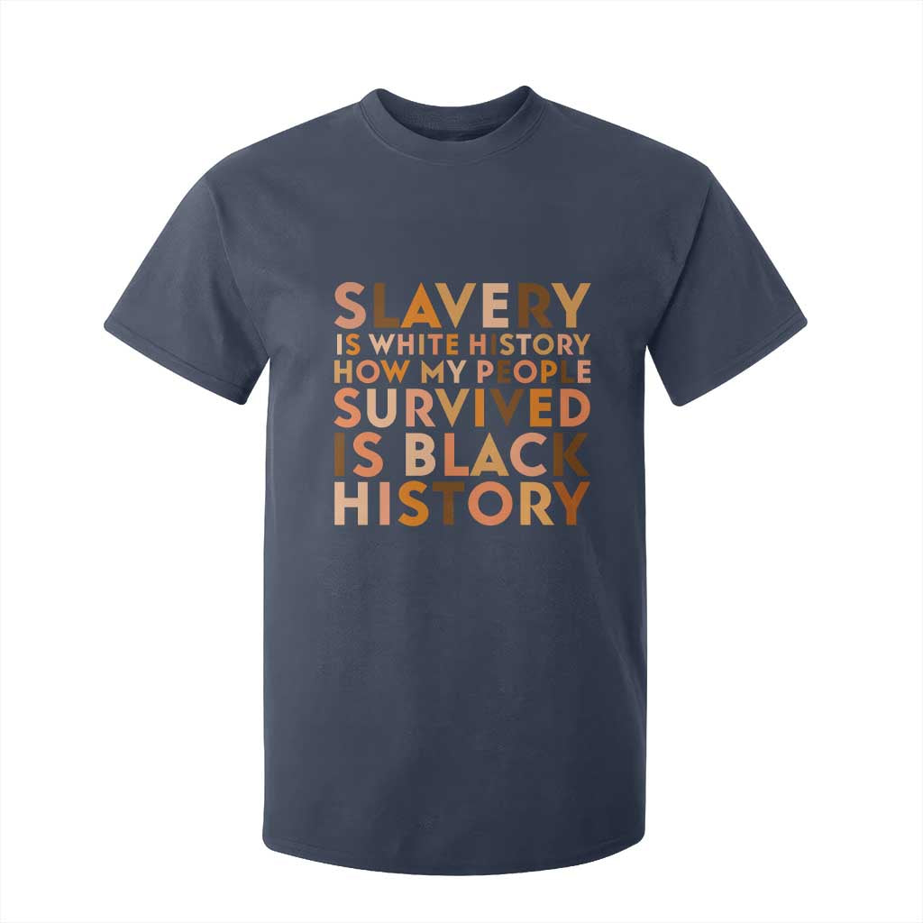 Black History Melanin T Shirt For Kid Slavery Is White History How My People Survived Is Black History - African Pride