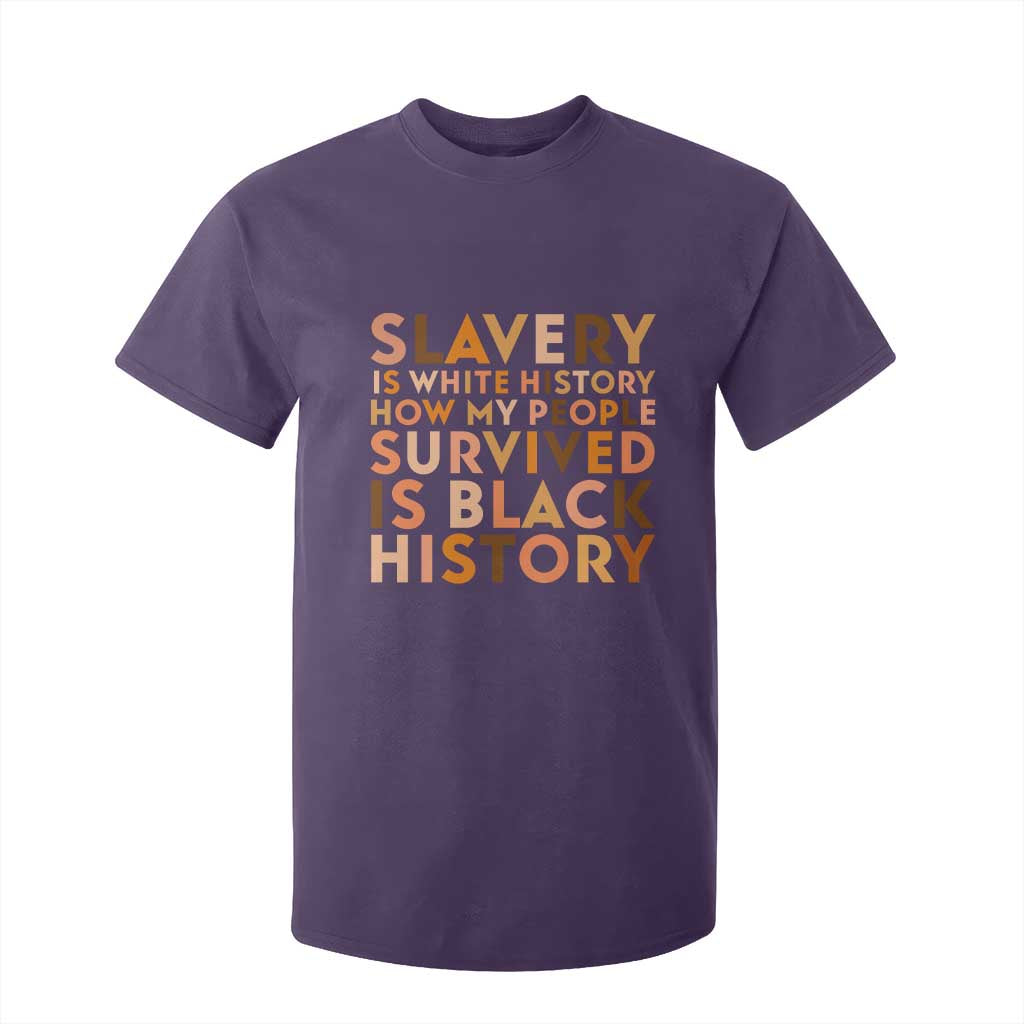 Black History Melanin T Shirt For Kid Slavery Is White History How My People Survived Is Black History - African Pride