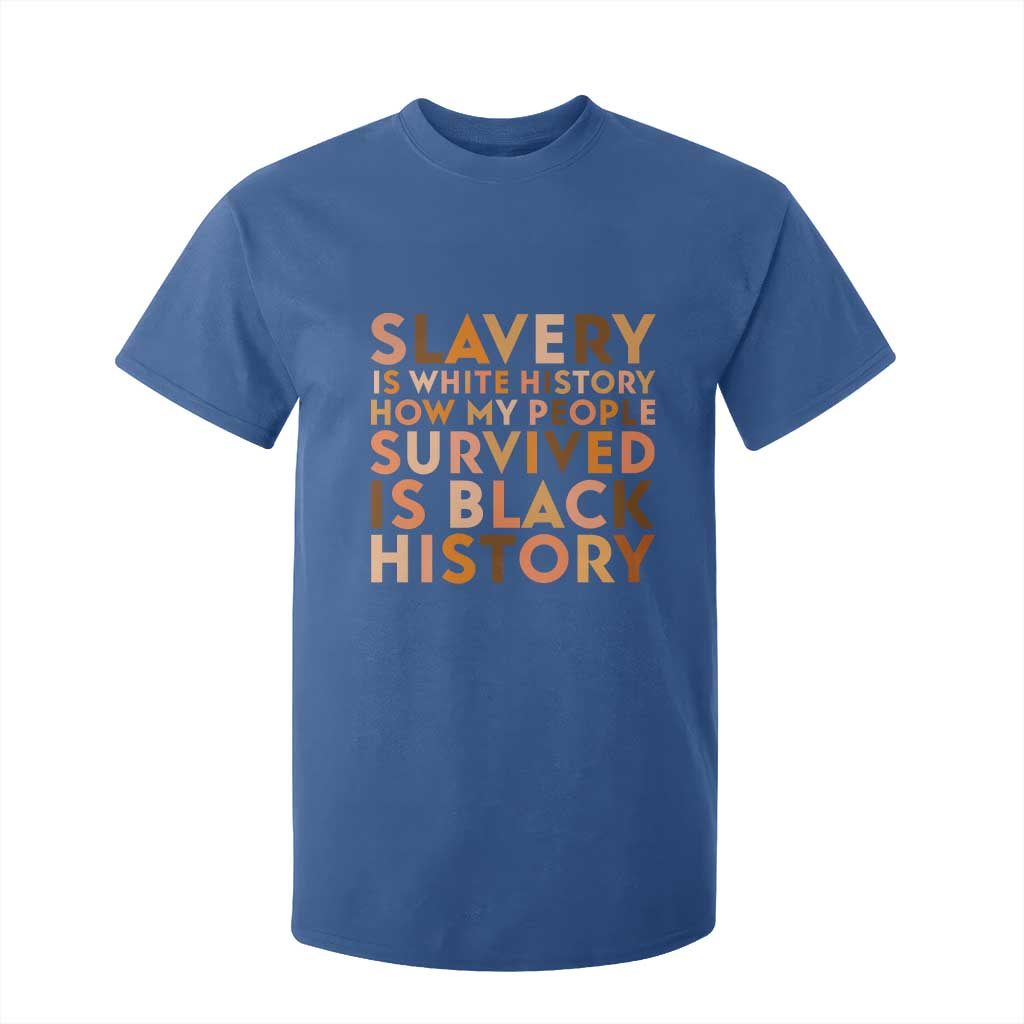 Black History Melanin T Shirt For Kid Slavery Is White History How My People Survived Is Black History - African Pride