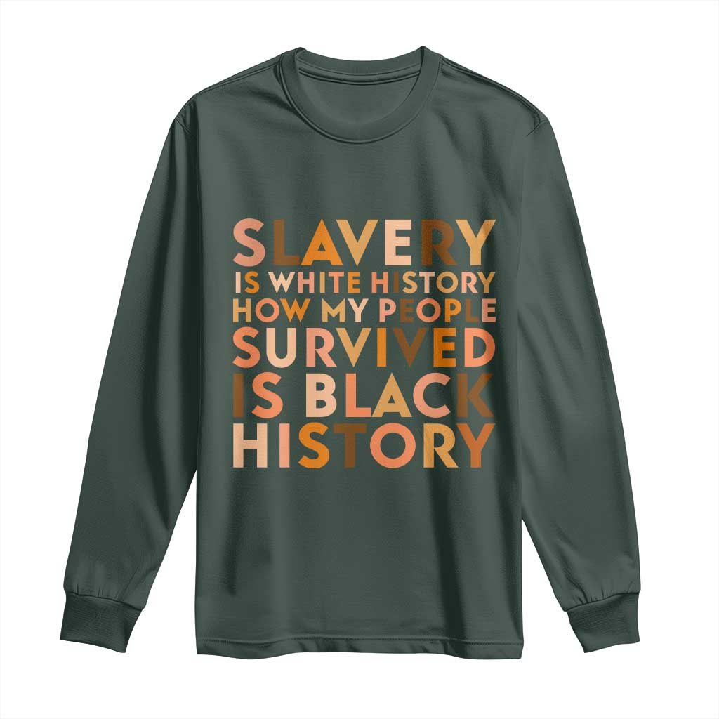 Black History Melanin Long Sleeve Shirt Slavery Is White History How My People Survived Is Black History - African Pride