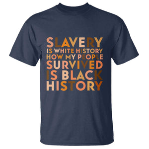 Black History Melanin T Shirt Slavery Is White History How My People Survived Is Black History - African Pride