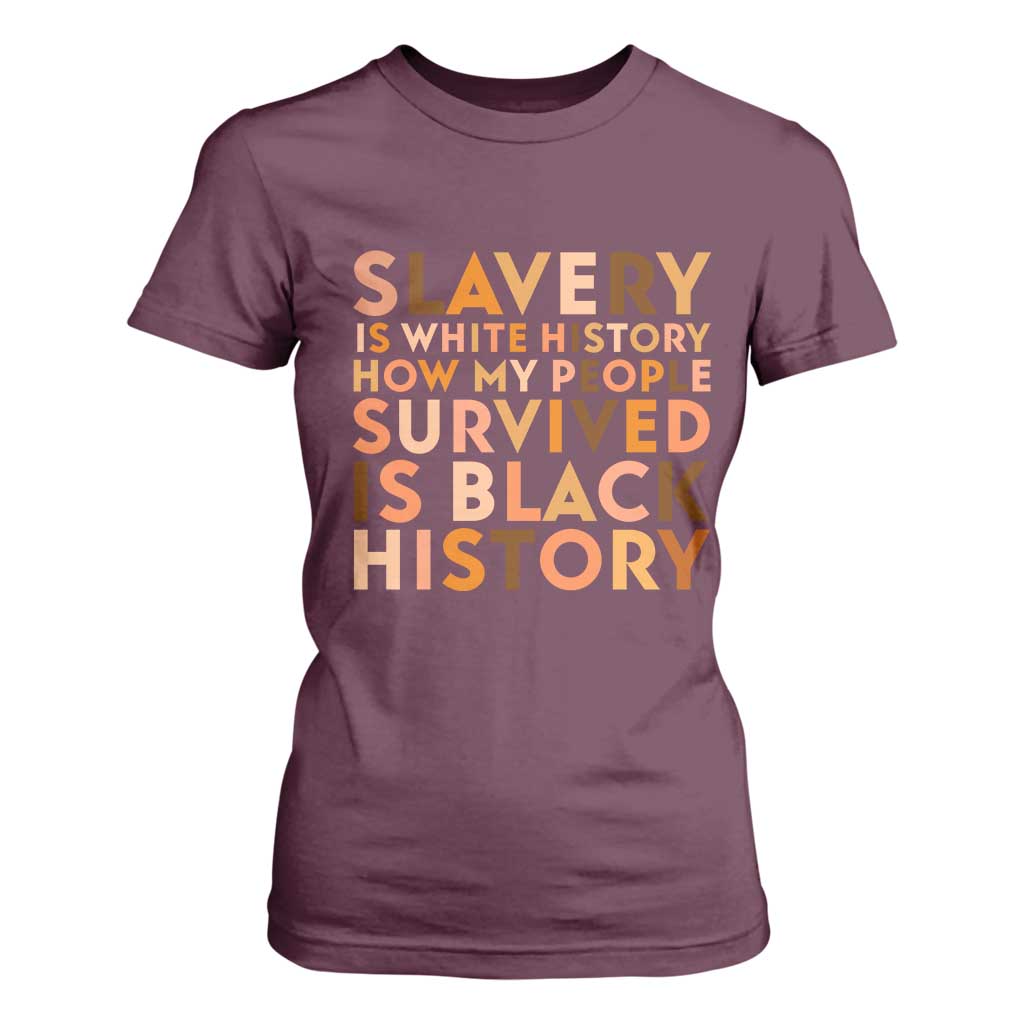 Black History Melanin T Shirt For Women Slavery Is White History How My People Survived Is Black History - African Pride
