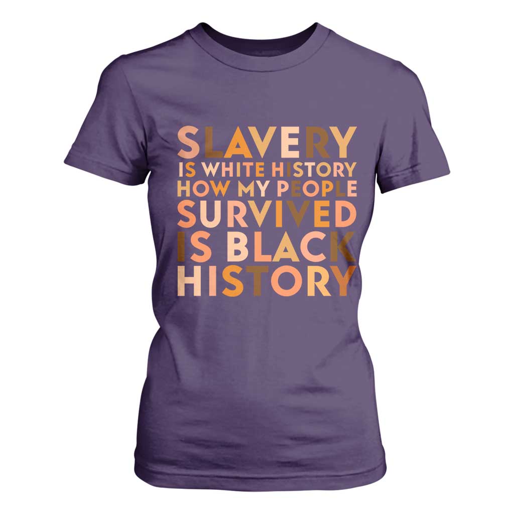 Black History Melanin T Shirt For Women Slavery Is White History How My People Survived Is Black History - African Pride