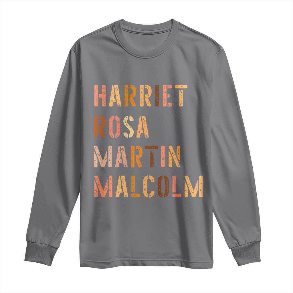 Black History Leaders Long Sleeve Shirt Harriet Rosa Martin Malcolm - African Pride