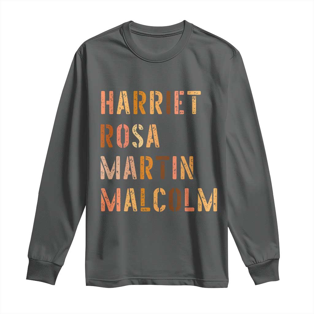 Black History Leaders Long Sleeve Shirt Harriet Rosa Martin Malcolm - African Pride