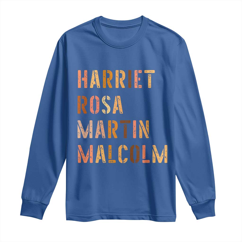 Black History Leaders Long Sleeve Shirt Harriet Rosa Martin Malcolm - African Pride