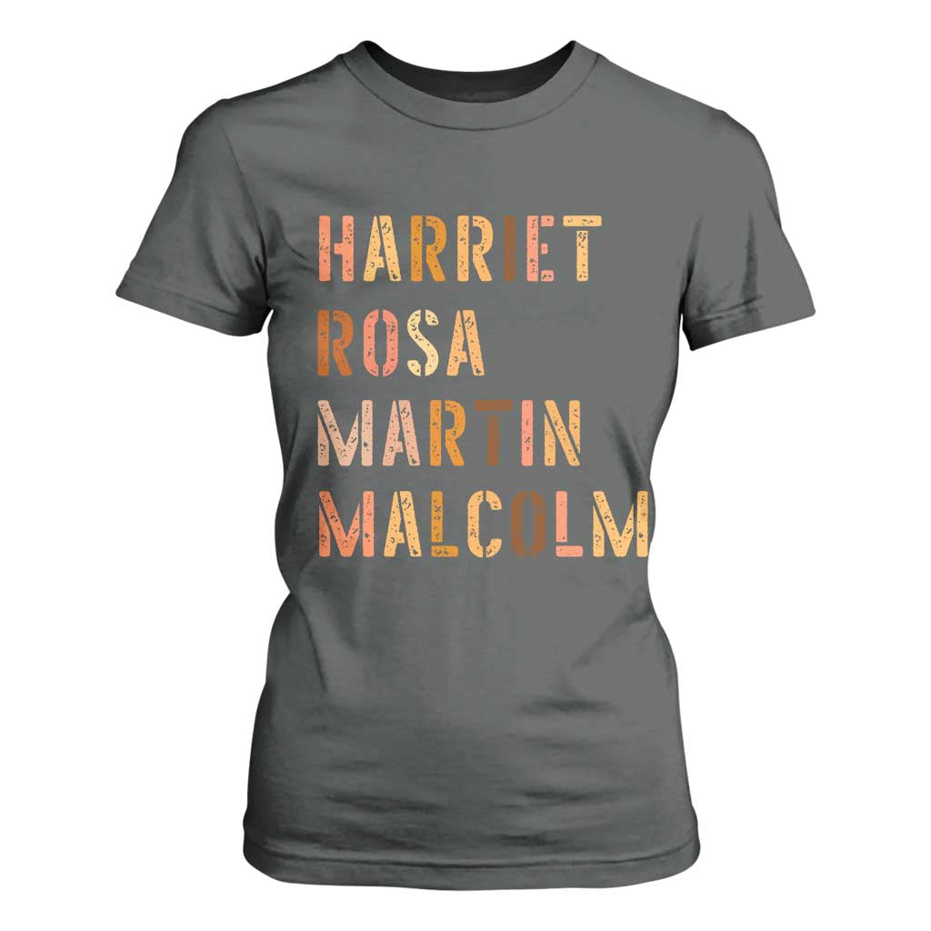 Black History Leaders T Shirt For Women Harriet Rosa Martin Malcolm - African Pride
