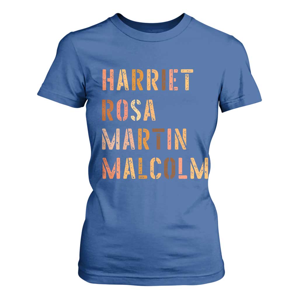 Black History Leaders T Shirt For Women Harriet Rosa Martin Malcolm - African Pride