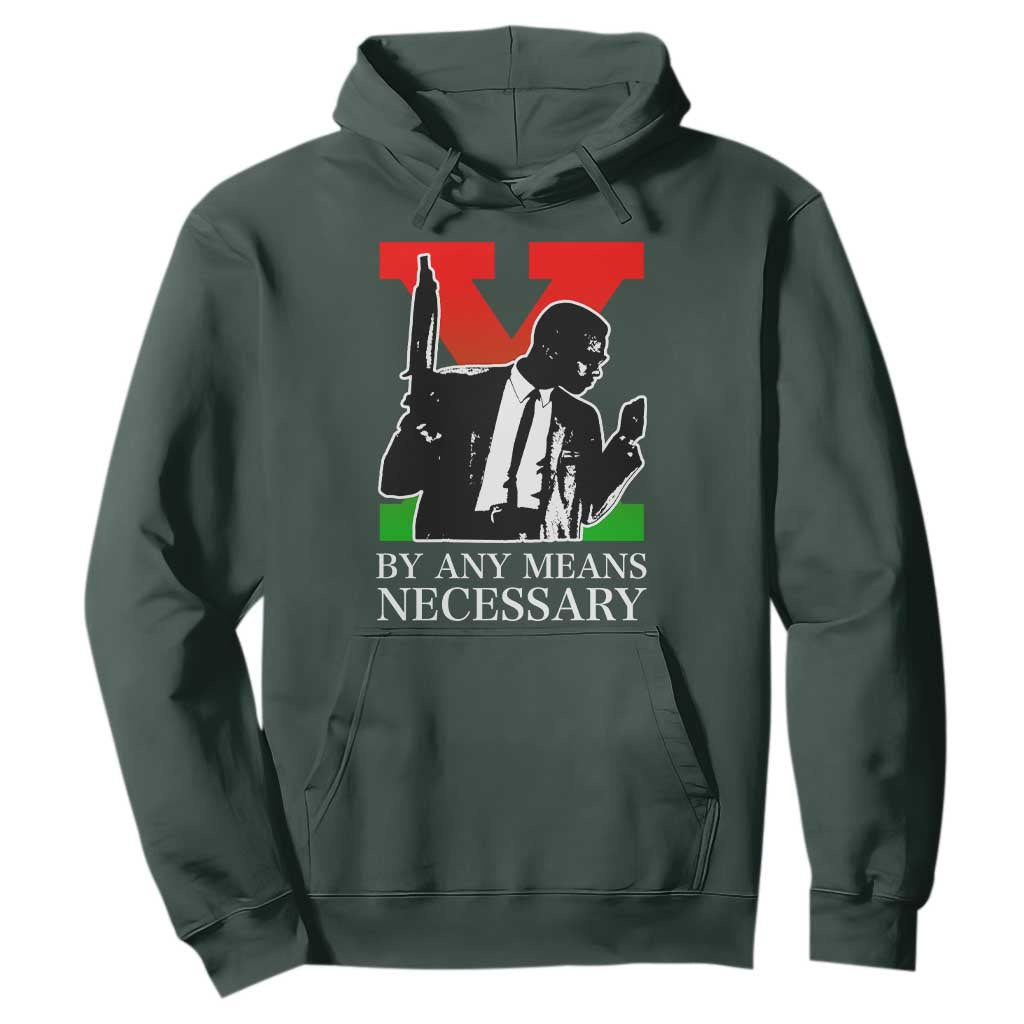 Malcolm X Hoodie By Any Means Necessary - African Pride