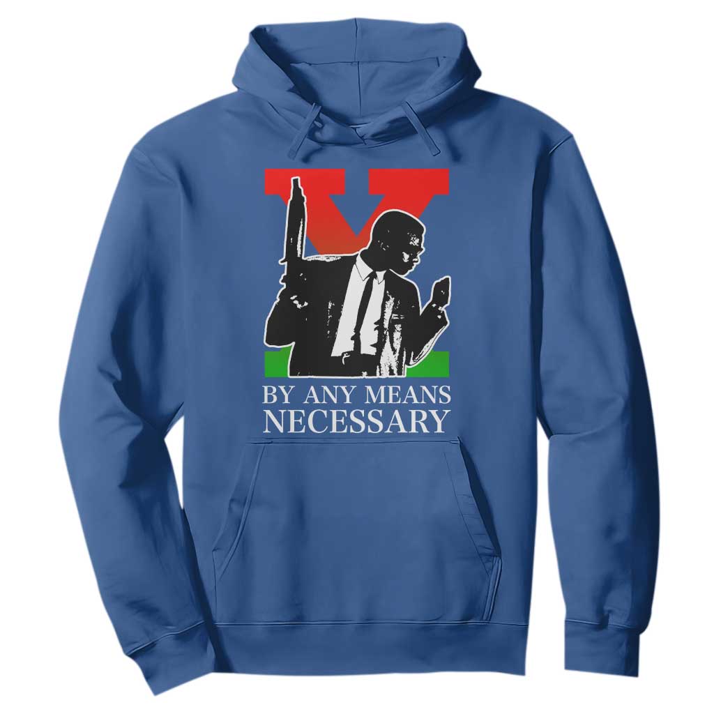 Malcolm X Hoodie By Any Means Necessary - African Pride