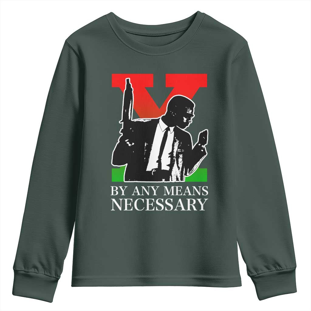 Malcolm X Youth Sweatshirt By Any Means Necessary - African Pride