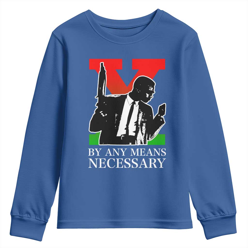 Malcolm X Youth Sweatshirt By Any Means Necessary - African Pride