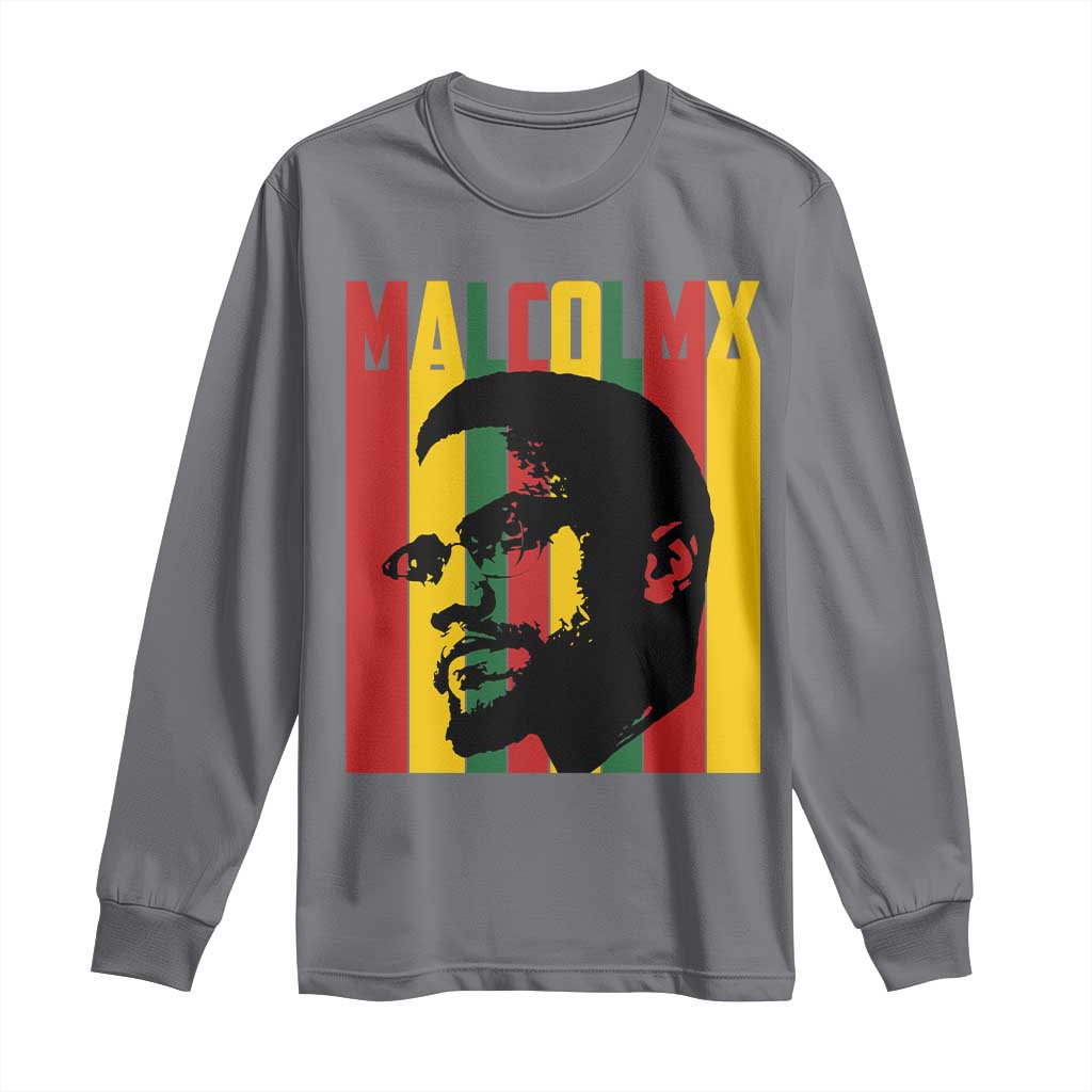 Malcolm X Long Sleeve Shirt Pan African Flag Black History - African Pride