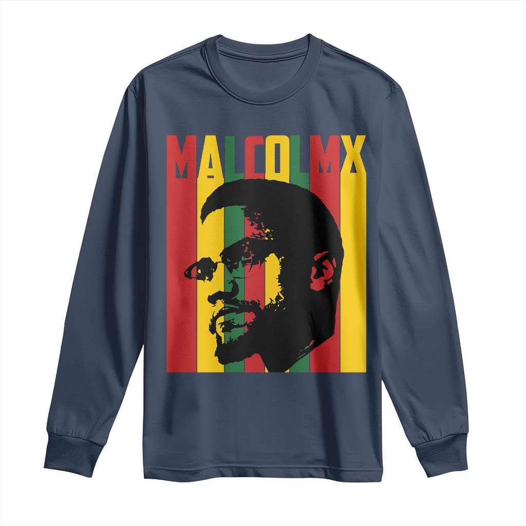 Malcolm X Long Sleeve Shirt Pan African Flag Black History - African Pride