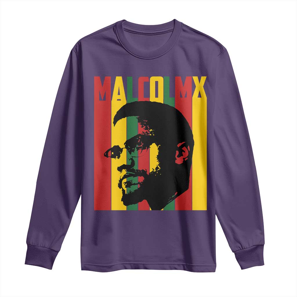 Malcolm X Long Sleeve Shirt Pan African Flag Black History - African Pride