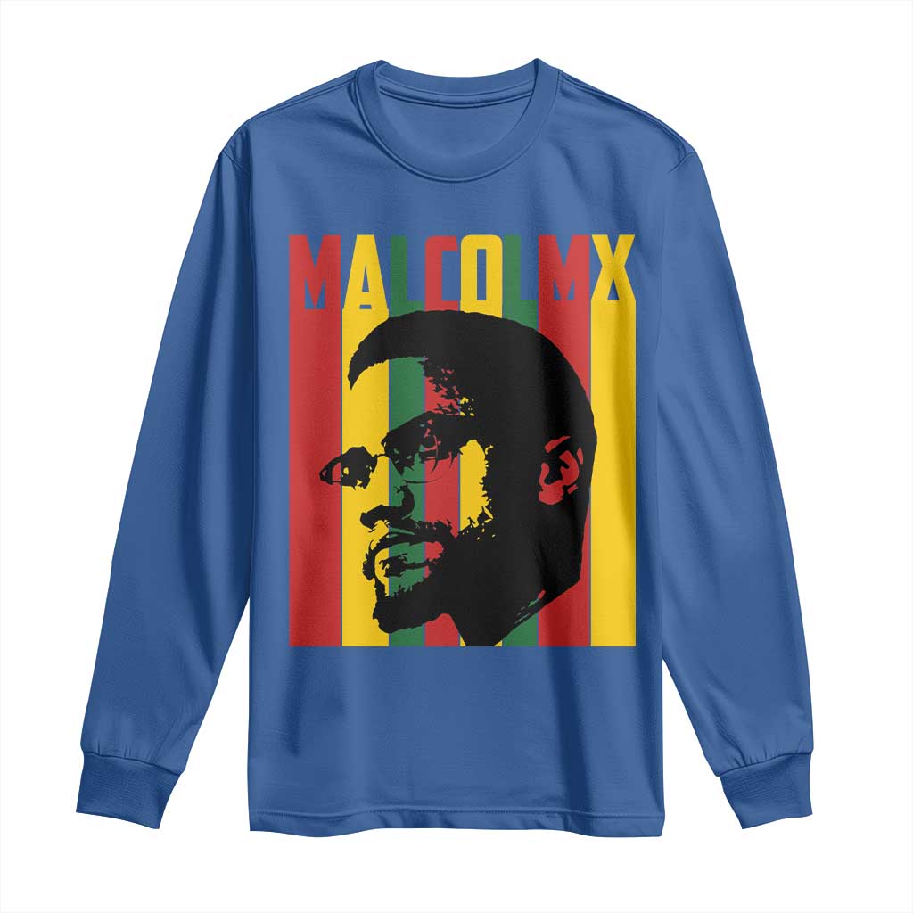 Malcolm X Long Sleeve Shirt Pan African Flag Black History - African Pride