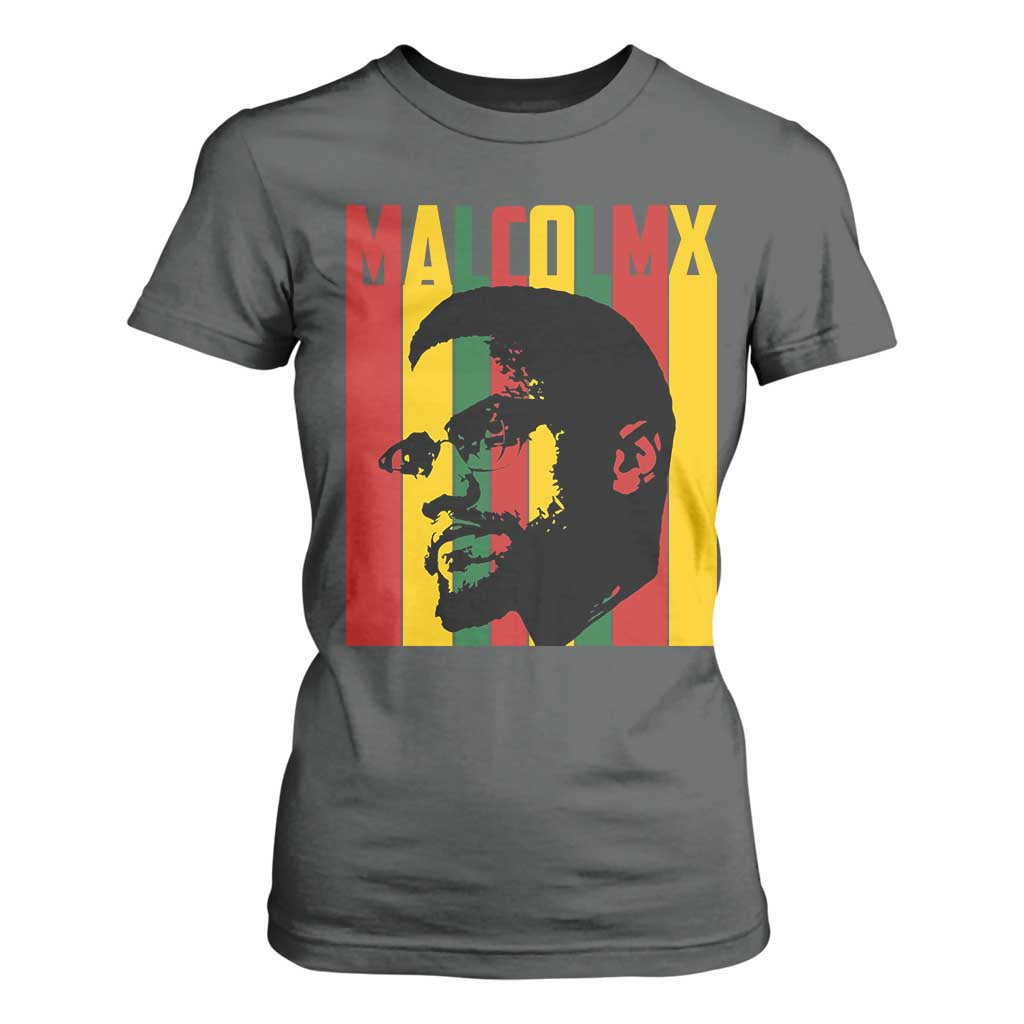 Malcolm X T Shirt For Women Pan African Flag Black History - African Pride