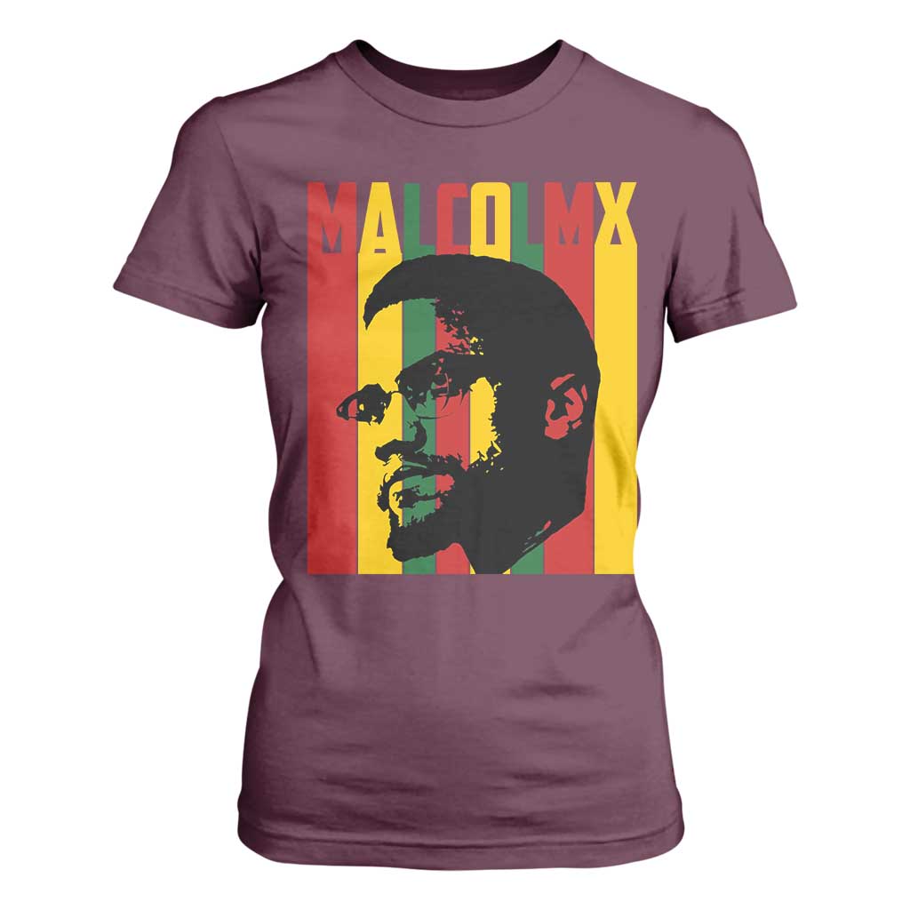 Malcolm X T Shirt For Women Pan African Flag Black History - African Pride