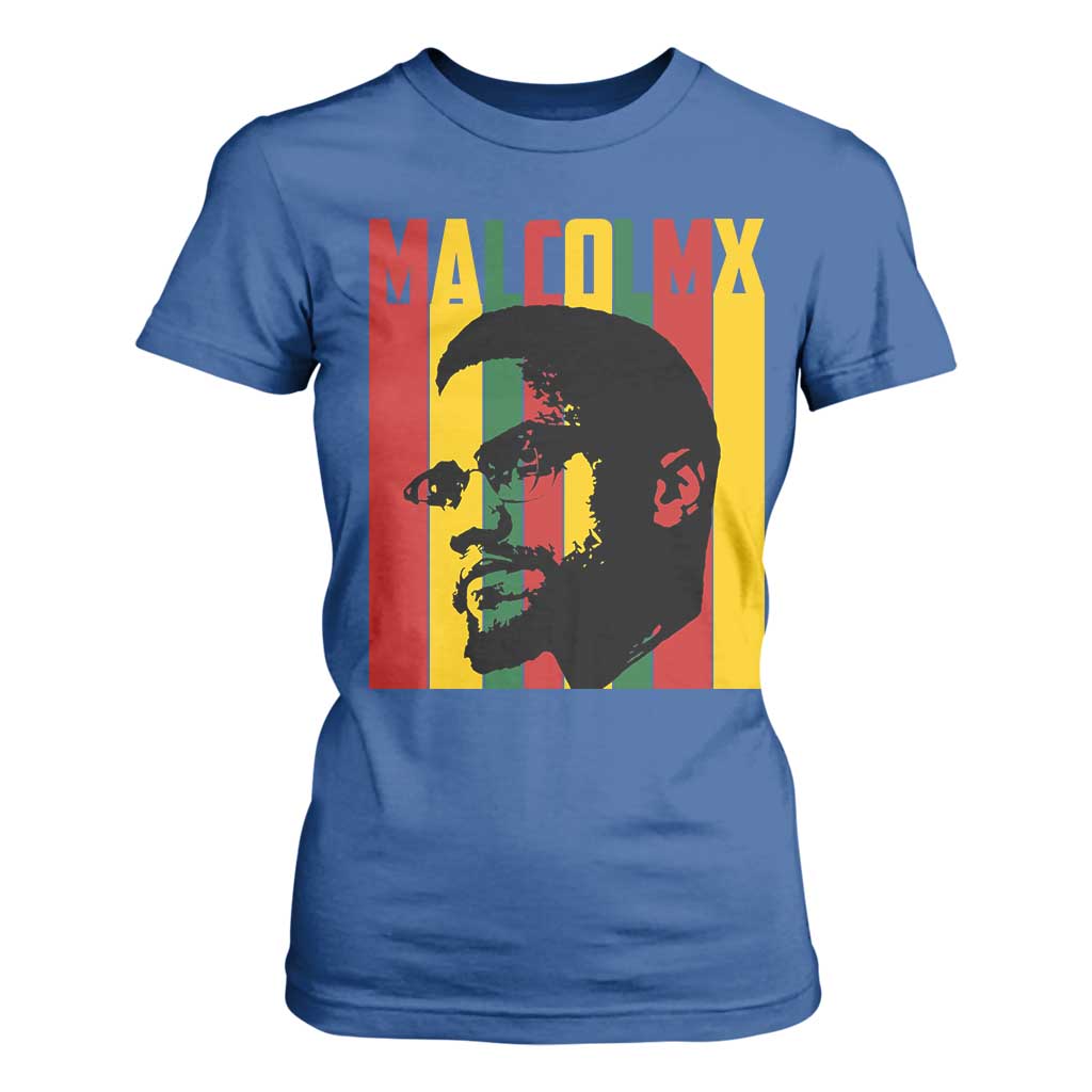 Malcolm X T Shirt For Women Pan African Flag Black History - African Pride