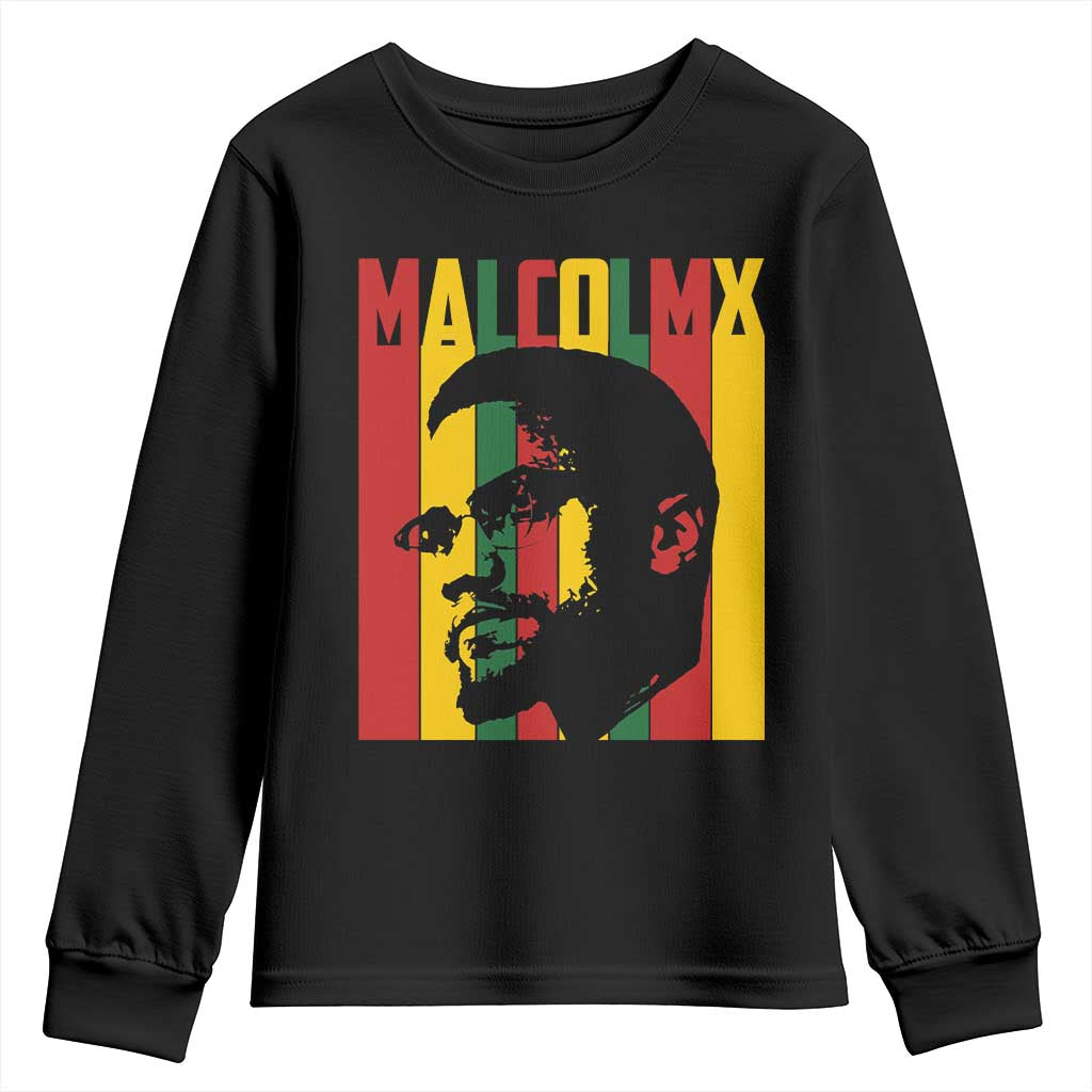 Malcolm X Youth Sweatshirt Pan African Flag Black History - African Pride