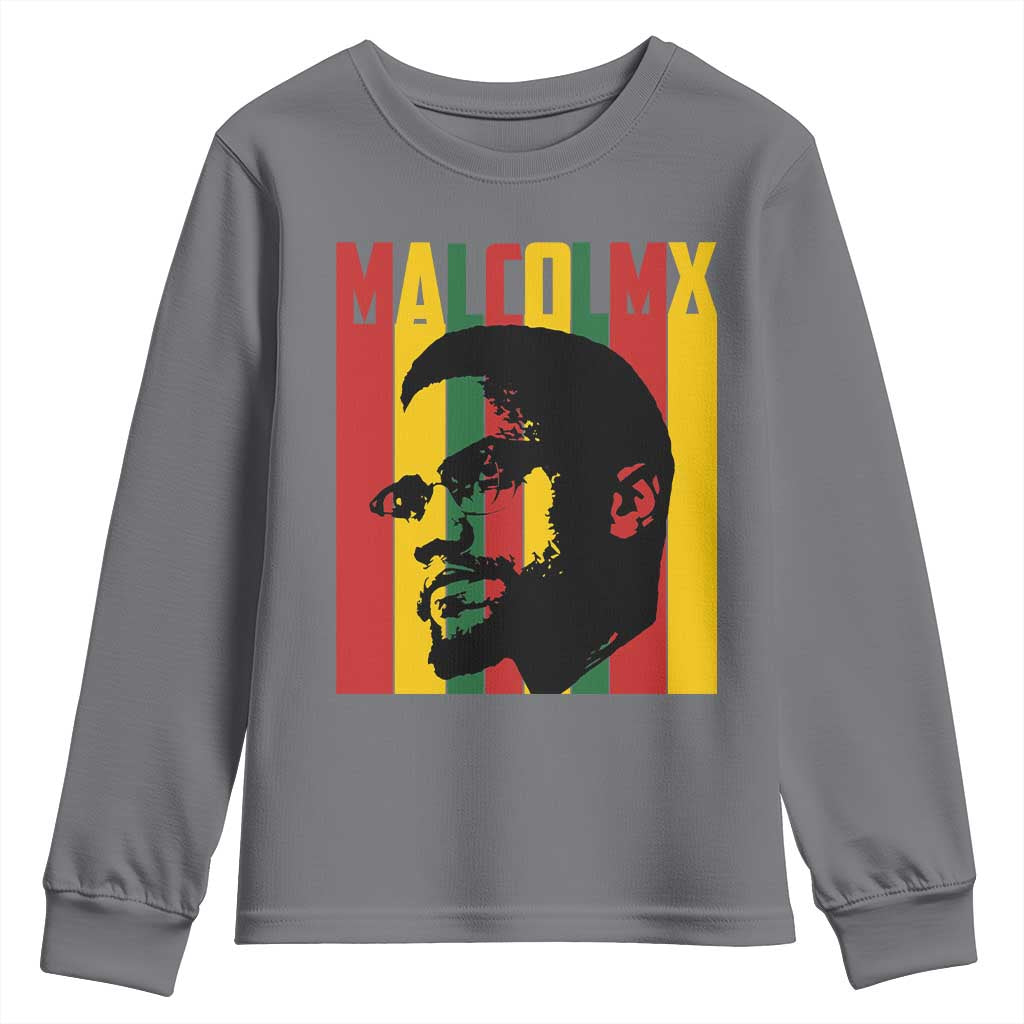 Malcolm X Youth Sweatshirt Pan African Flag Black History - African Pride
