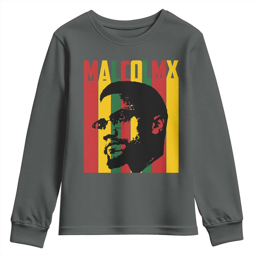 Malcolm X Youth Sweatshirt Pan African Flag Black History - African Pride