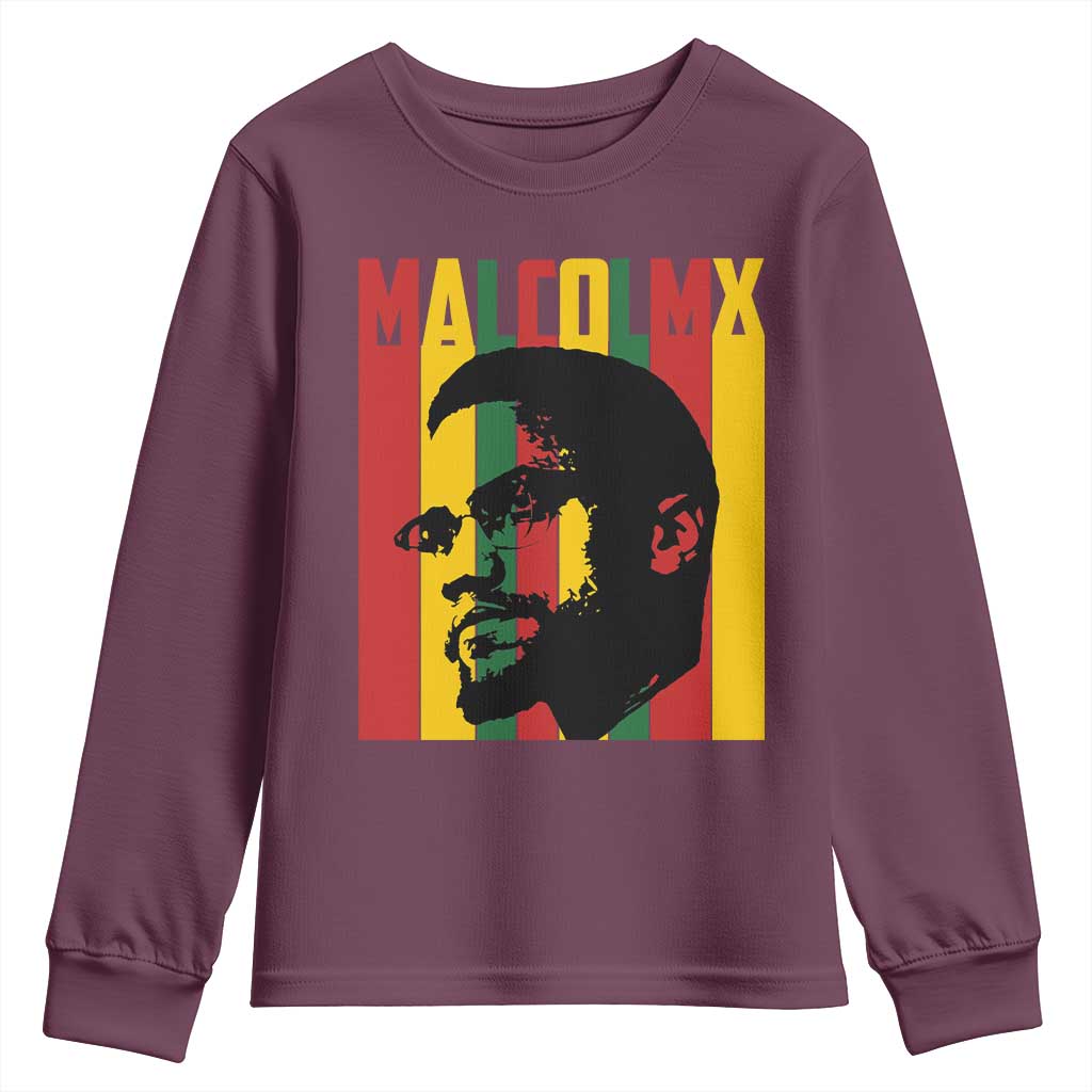 Malcolm X Youth Sweatshirt Pan African Flag Black History - African Pride