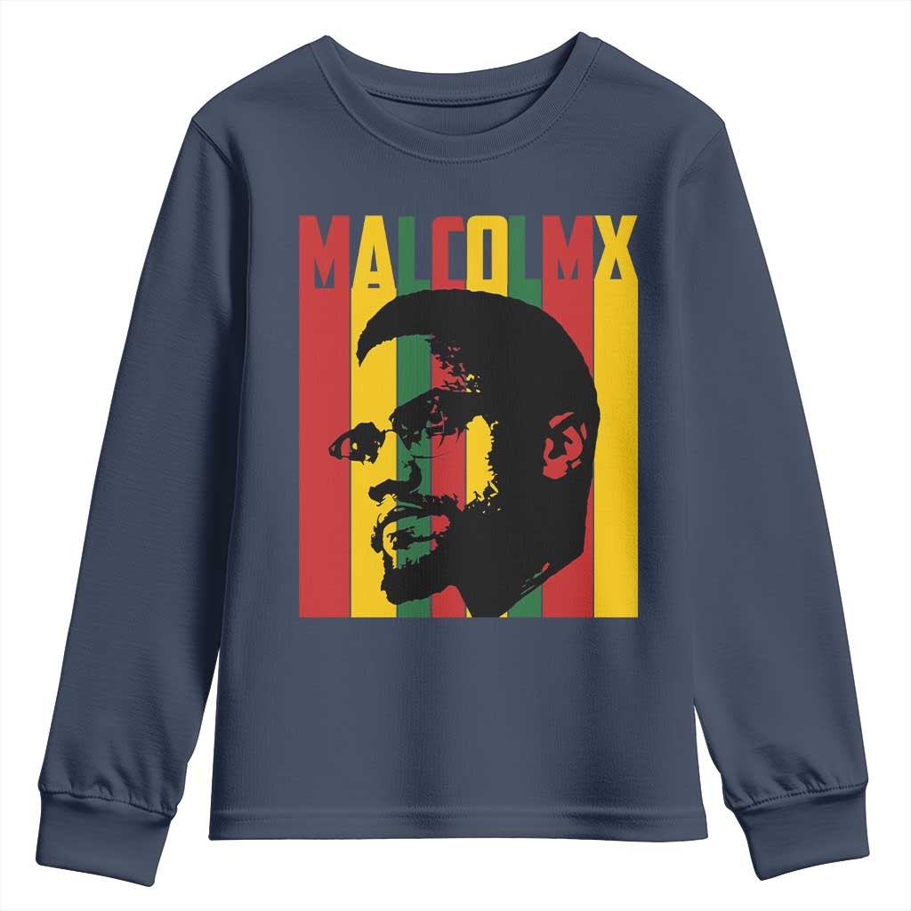 Malcolm X Youth Sweatshirt Pan African Flag Black History - African Pride