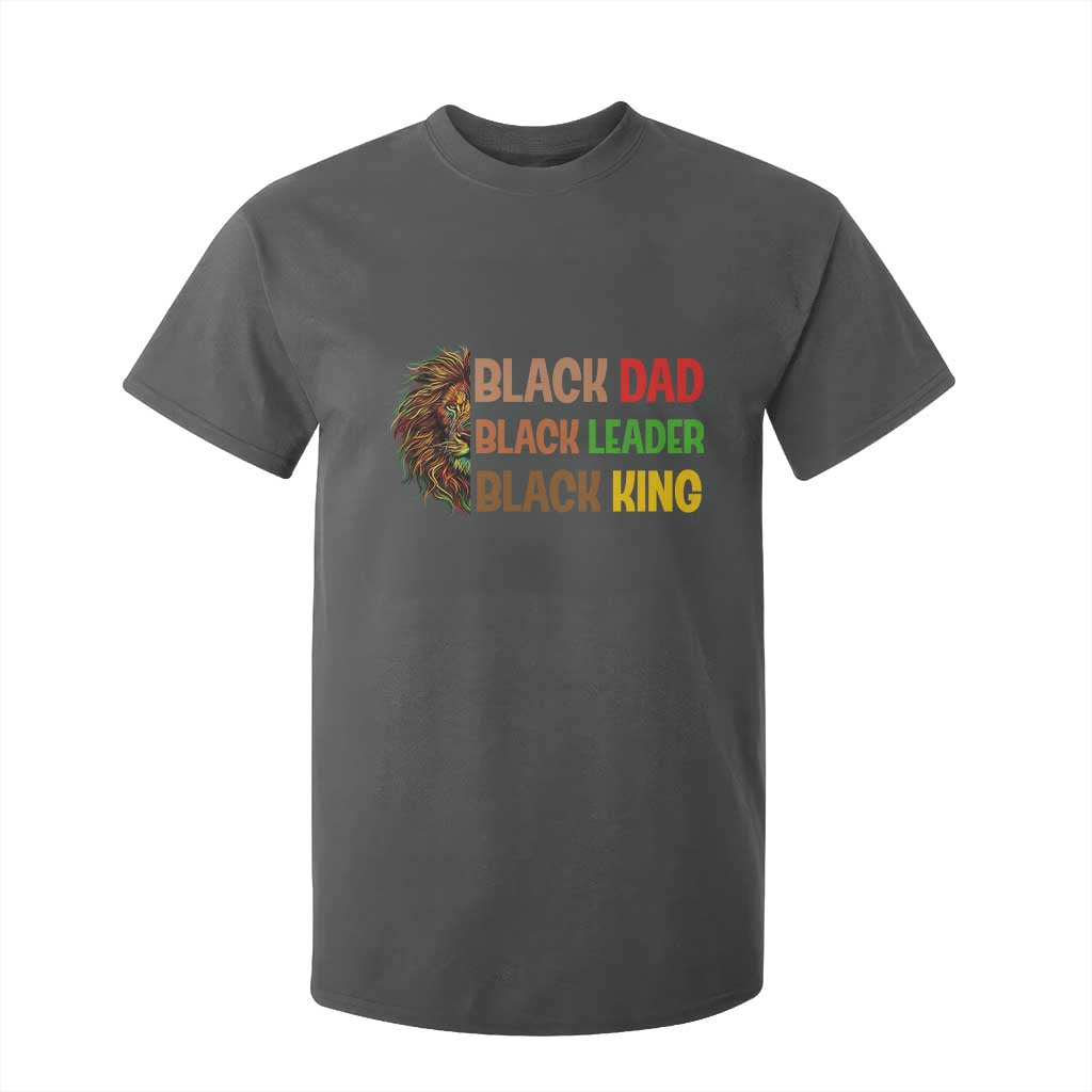 Black Affrican Melanin T Shirt For Kid Lion Father Day Dad Leader Black King