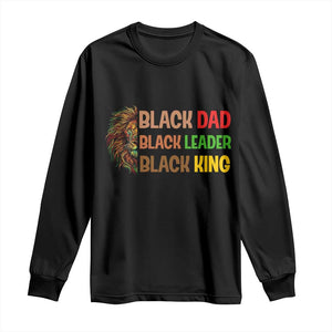Black Affrican Melanin Long Sleeve Shirt Lion Father Day Dad Leader Black King