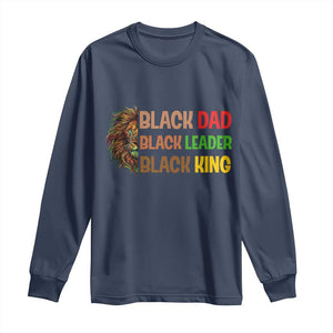 Black Affrican Melanin Long Sleeve Shirt Lion Father Day Dad Leader Black King
