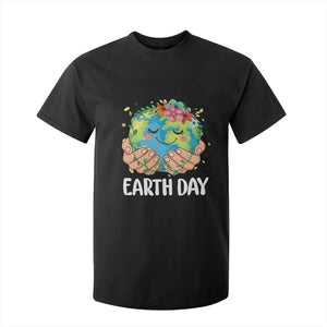 Cute Earth with Floral Earth Day T Shirt For Kid