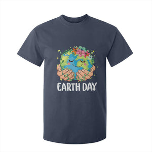 Cute Earth with Floral Earth Day T Shirt For Kid