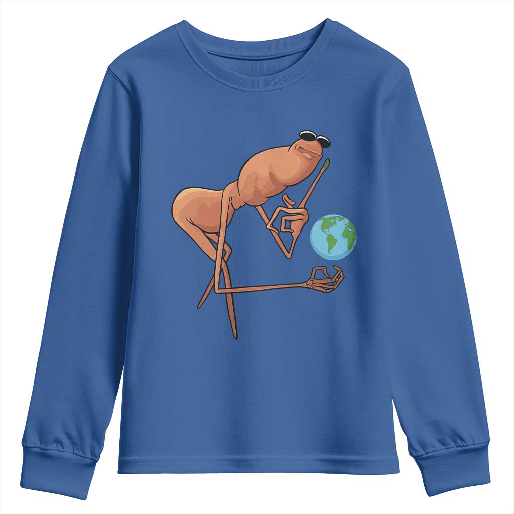 Happy Earth Day Youth Sweatshirt Funny Marcus The Worm Eco Friendly