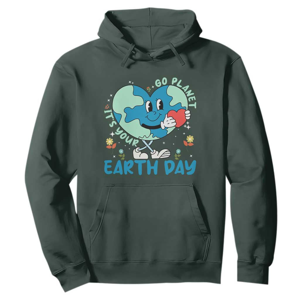 Go Planet It's Your Earth Day Hoodie Cute Nature Lover Heart Earth