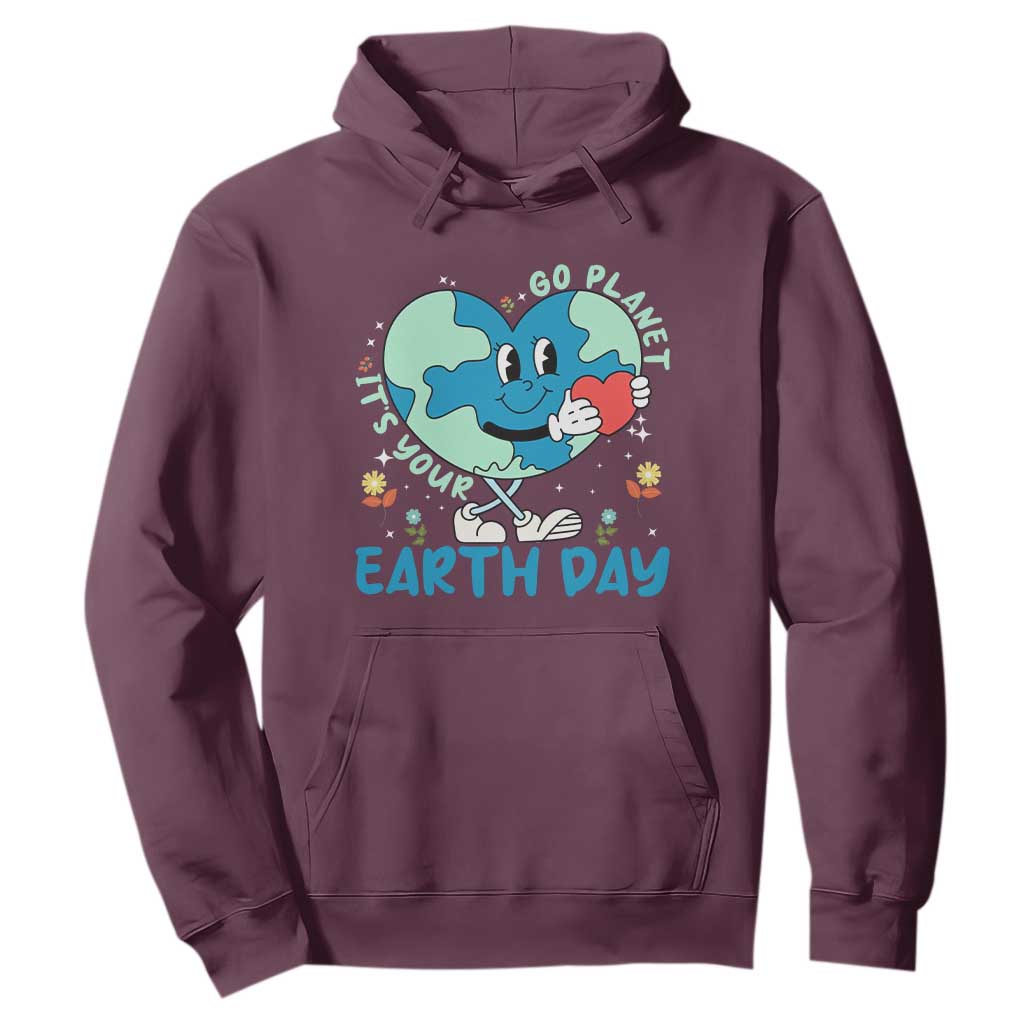 Go Planet It's Your Earth Day Hoodie Cute Nature Lover Heart Earth