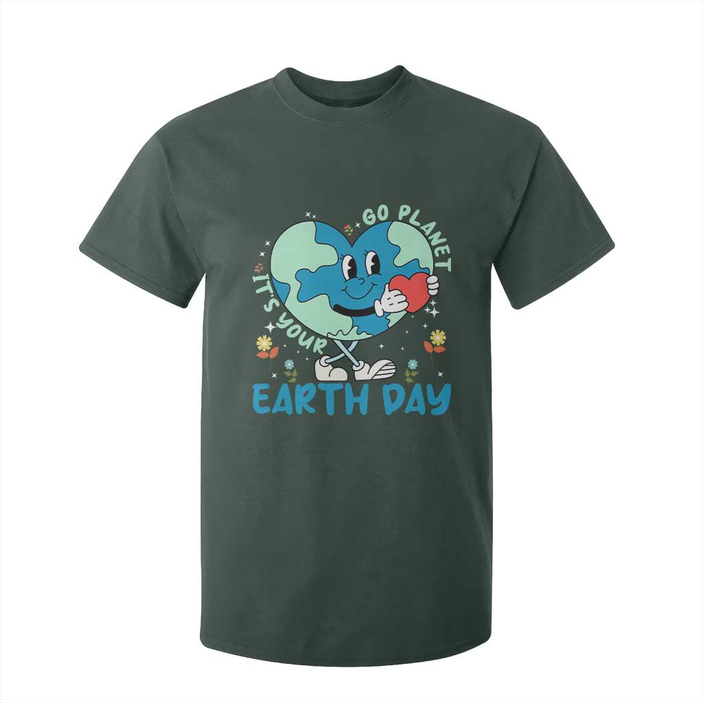 Go Planet It's Your Earth Day T Shirt For Kid Cute Nature Lover Heart Earth