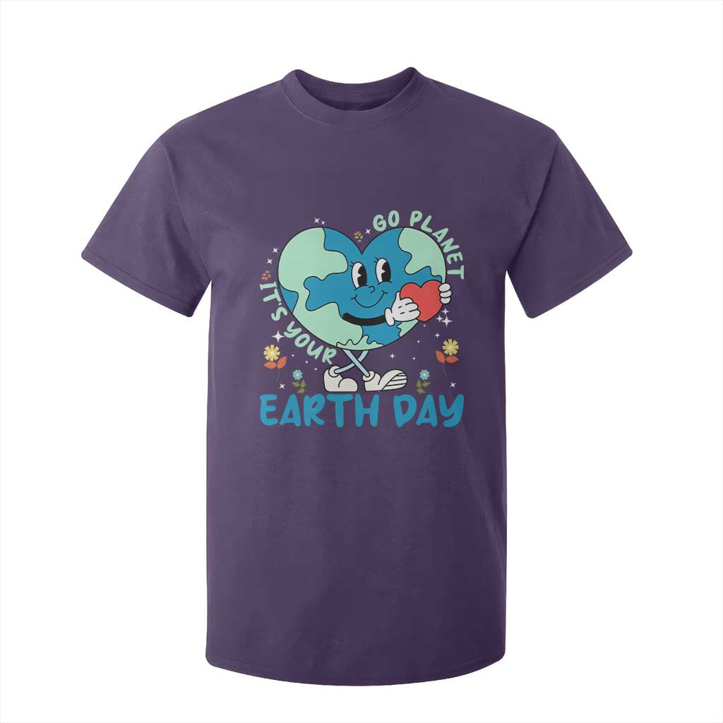 Go Planet It's Your Earth Day T Shirt For Kid Cute Nature Lover Heart Earth