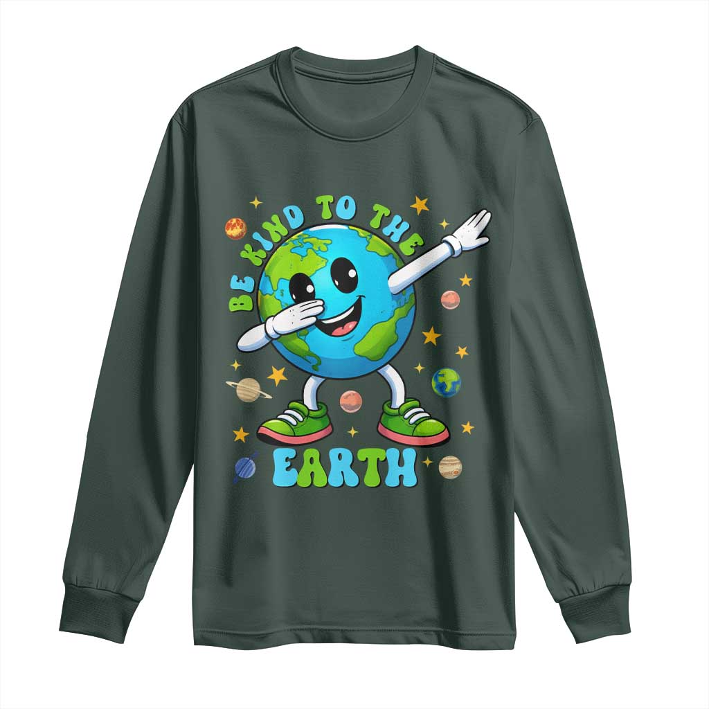 Be Kind To The Earth Long Sleeve Shirt Cute Environmental Awareness Earth Day