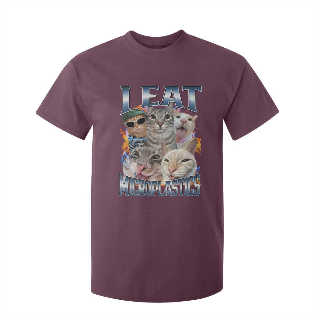 Funny Cat Meme T Shirt For Kid I Eat Microplastics - African Pride