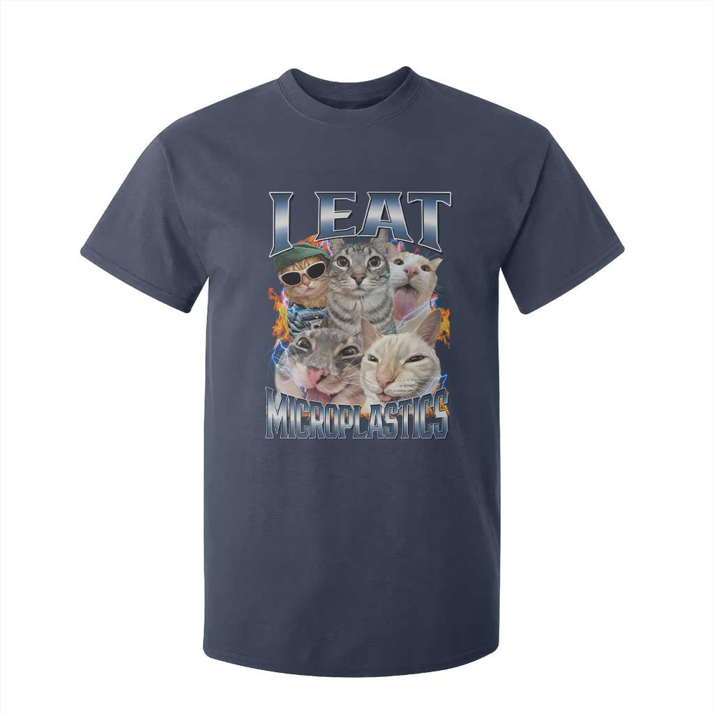 Funny Cat Meme T Shirt For Kid I Eat Microplastics - African Pride