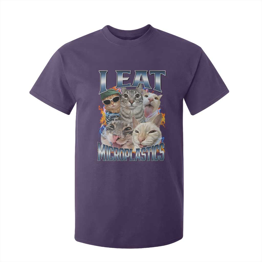 Funny Cat Meme T Shirt For Kid I Eat Microplastics - African Pride