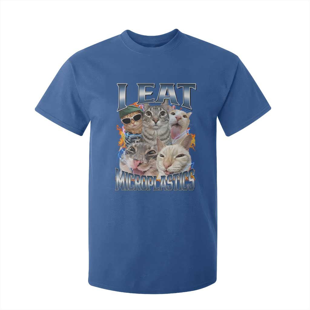 Funny Cat Meme T Shirt For Kid I Eat Microplastics - African Pride