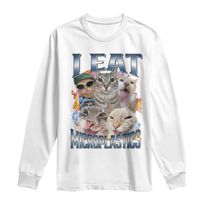 Funny Cat Meme Long Sleeve Shirt I Eat Microplastics - African Pride