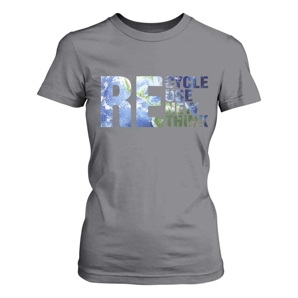 Earth Day T Shirt For Women Recycle Reuse Renew Rethink