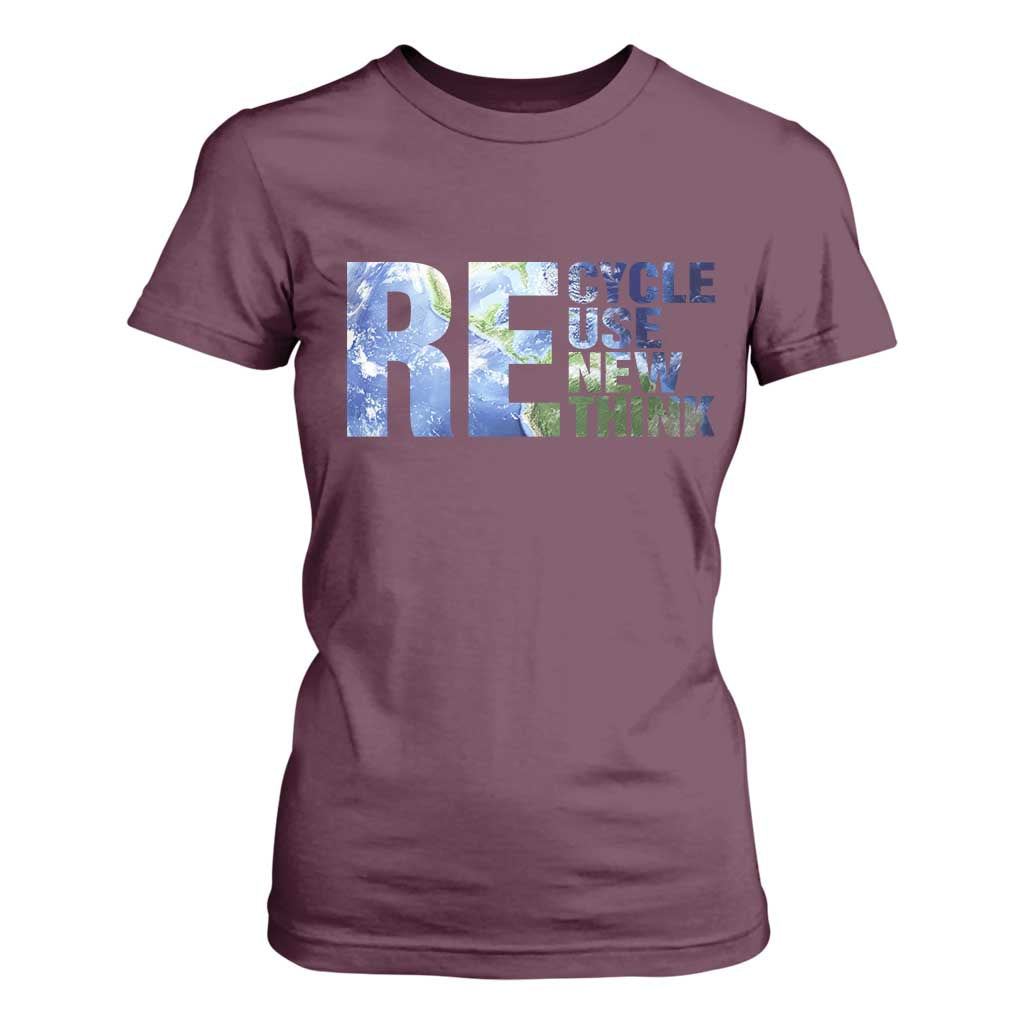 Earth Day T Shirt For Women Recycle Reuse Renew Rethink