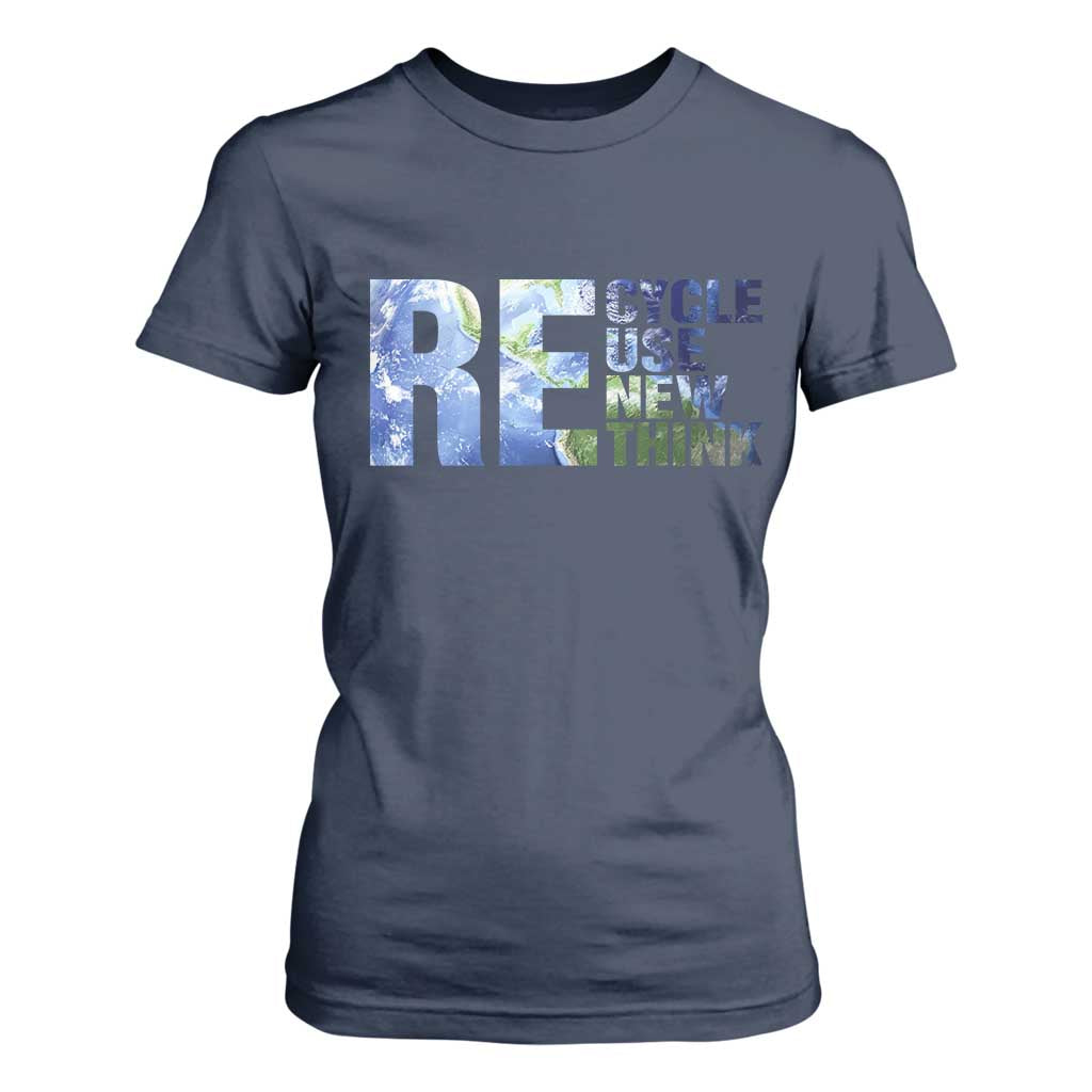 Earth Day T Shirt For Women Recycle Reuse Renew Rethink