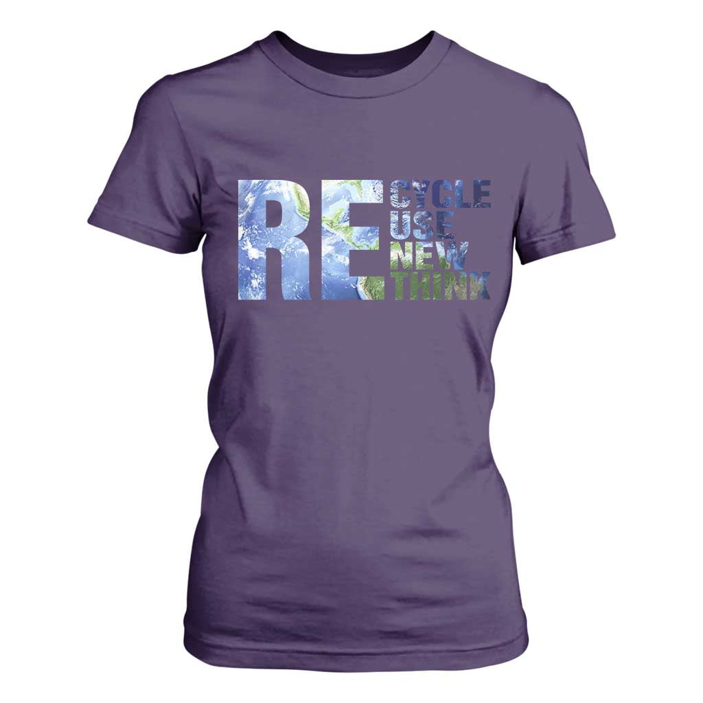Earth Day T Shirt For Women Recycle Reuse Renew Rethink