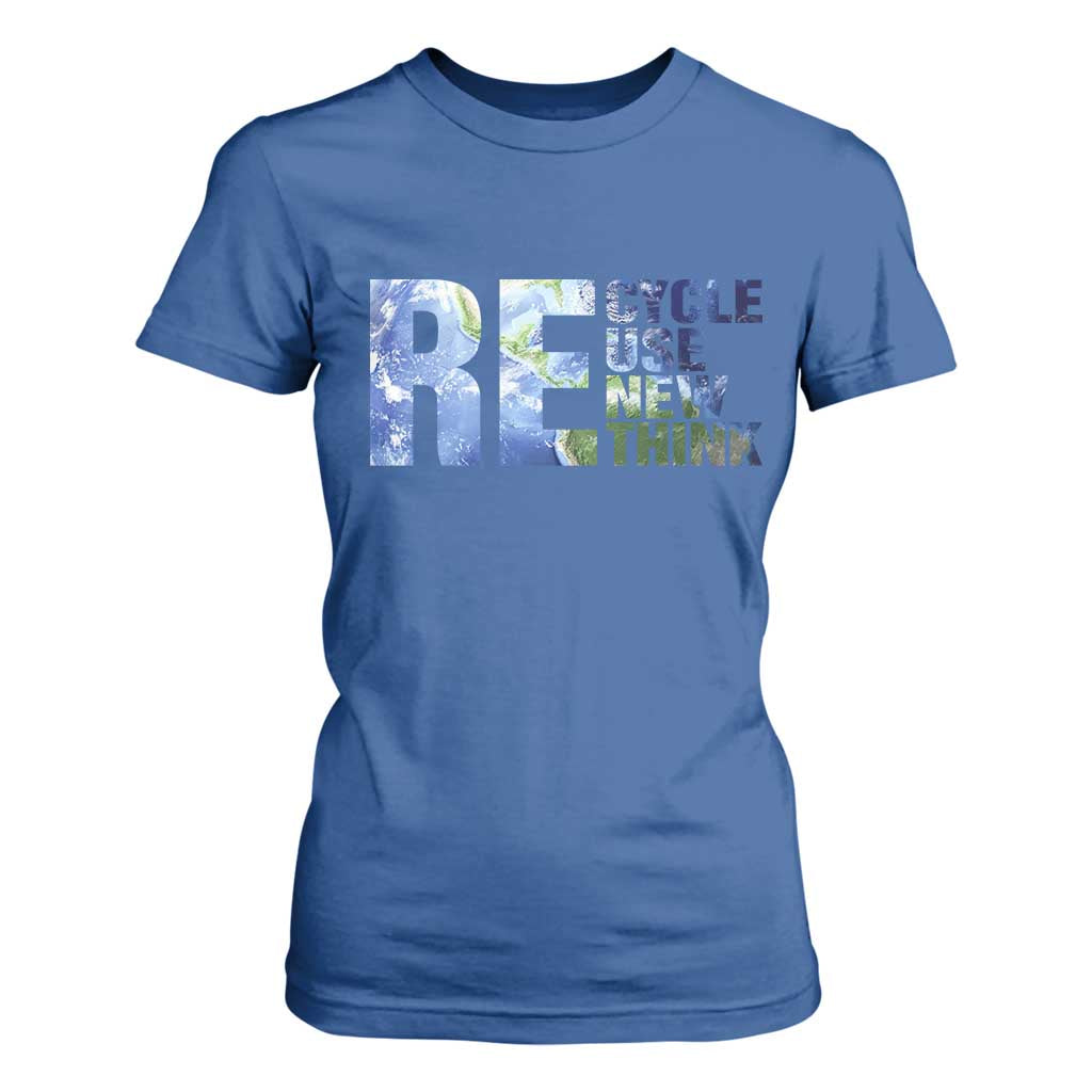 Earth Day T Shirt For Women Recycle Reuse Renew Rethink
