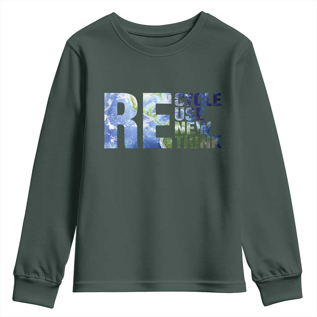 Earth Day Youth Sweatshirt Recycle Reuse Renew Rethink